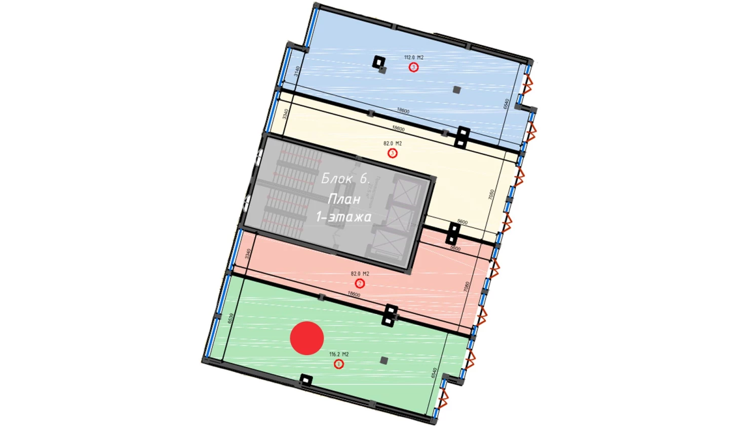 1-xonali xonadon 116.2 m²  1/1 qavat