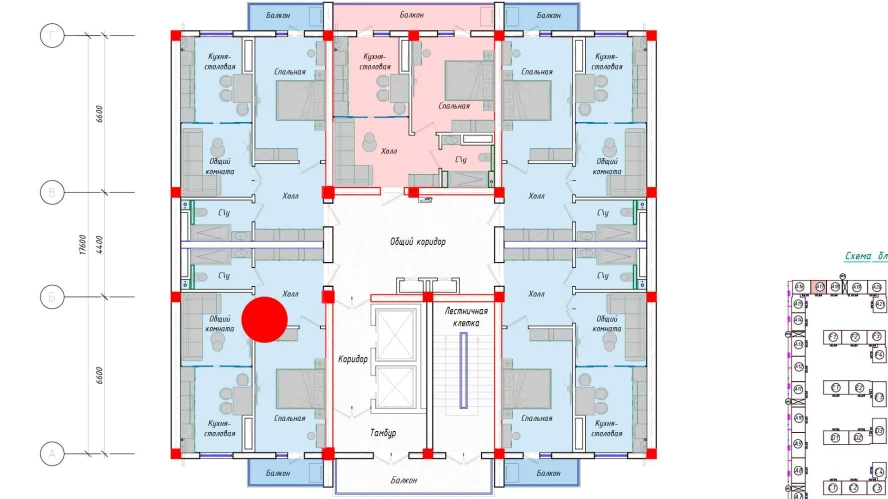 2-комнатная квартира 53.44 м²  11/11 этаж