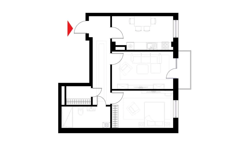 2-комнатная квартира 69.5 м²  4/6 этаж | Жилой комплекс CHOSHTEPA GARDEN