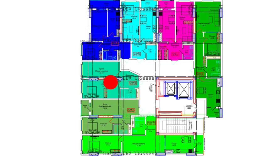 1-xonali xonadon 45.95 m²  2/2 qavat