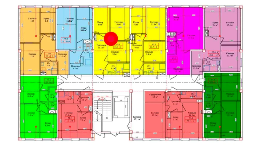 1-комнатная квартира 41.8 м²  1/1 этаж