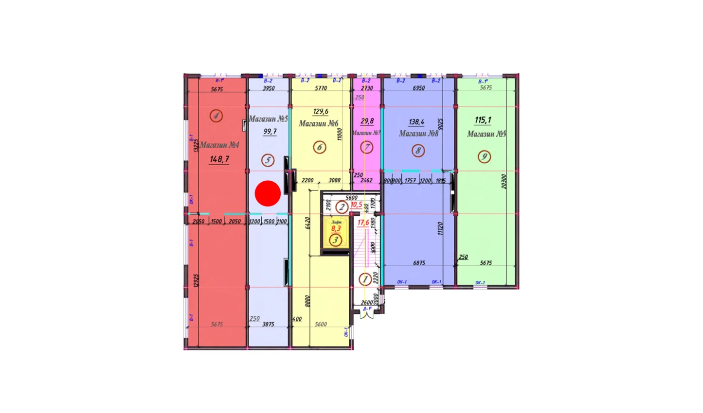 1-комнатная квартира 105.16 м²  1/1 этаж