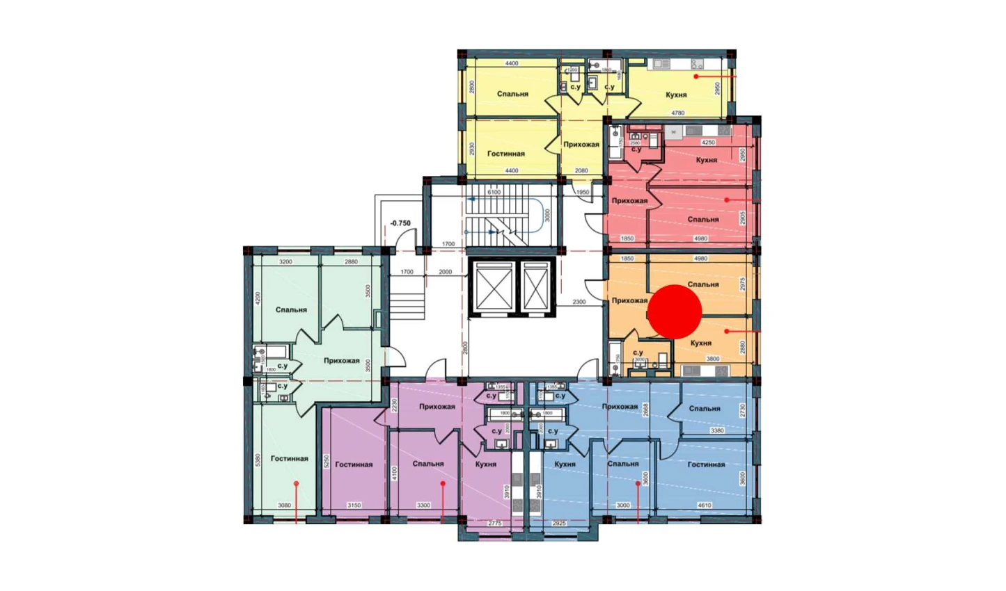 1-комнатная квартира 41.5 м²  1/1 этаж