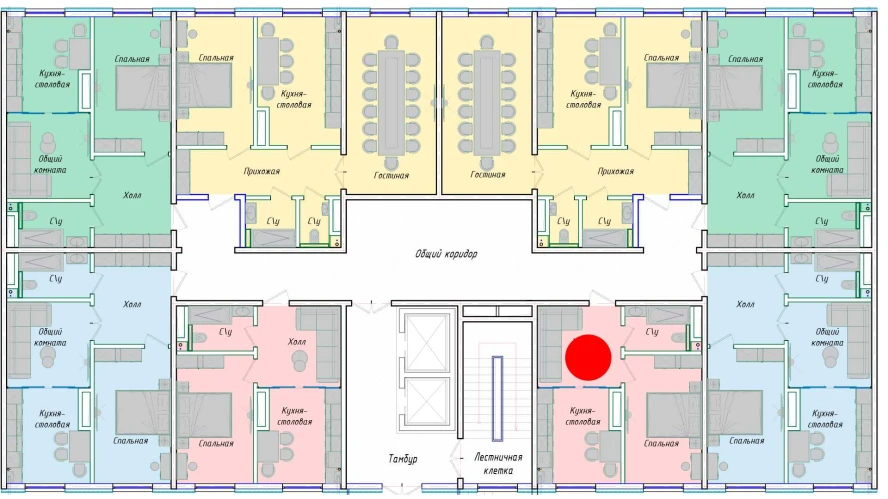 1-комнатная квартира 39.02 м²  1/1 этаж