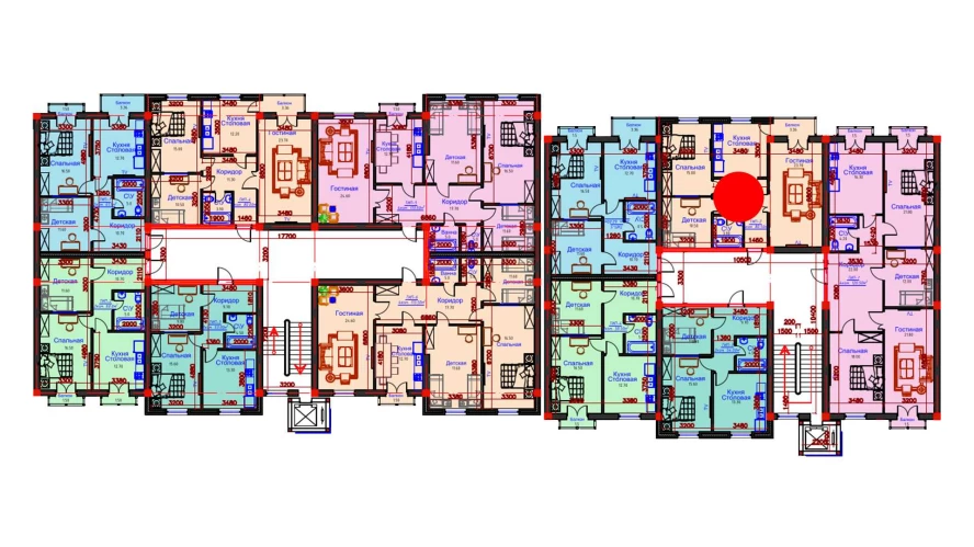 3-комнатная квартира 80.5 м²  8/8 этаж