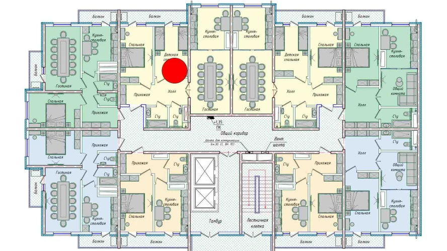 3-комнатная квартира 74.14 м²  15/15 этаж