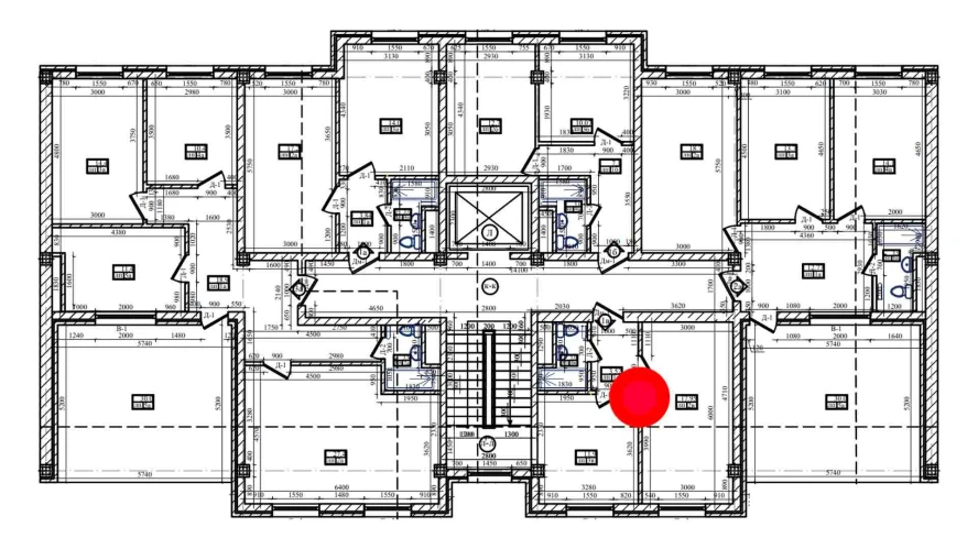 1-xonali xonadon 38.6 m²  8/8 qavat