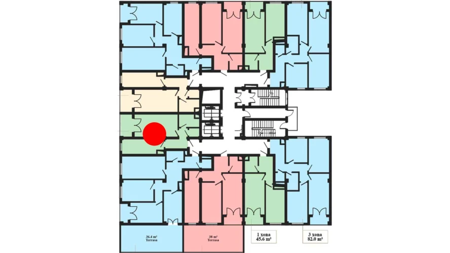 1-комнатная квартира 46.1 м²  3/3 этаж