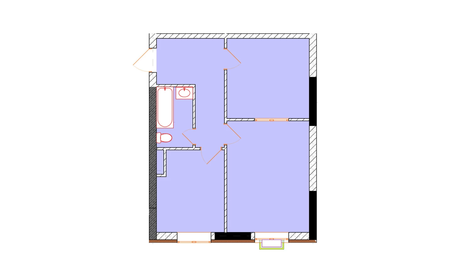 2-комнатная квартира 50.4 м²  2/2 этаж