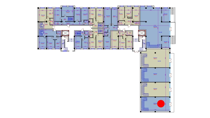 1-xonali xonadon 68.1 m²  1/1 qavat