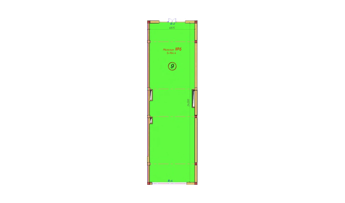 1-xonali xonadon 162.3 m²  1/1 qavat