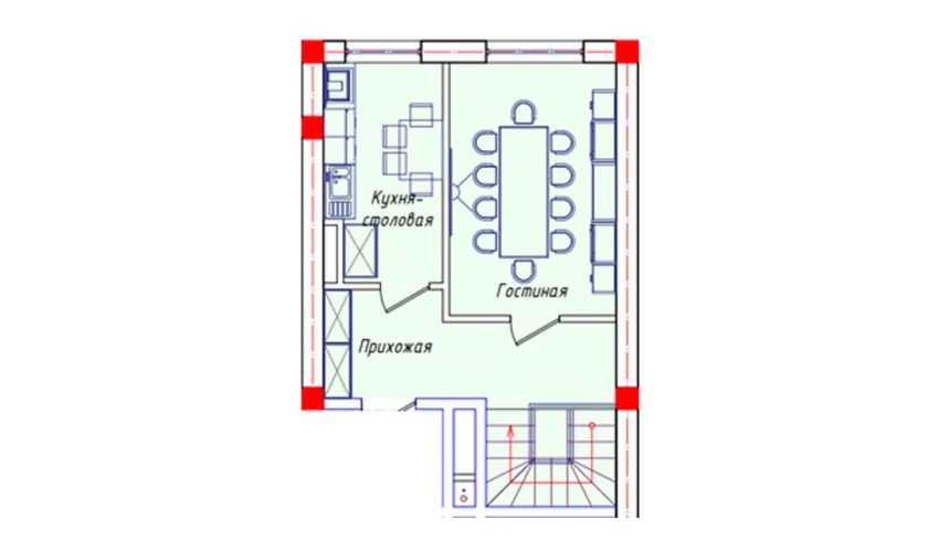 3-xonali xonadon 88.4 m²  1/8 qavat | STAR HOUSE RESIDENCE Turar-joy majmuasi