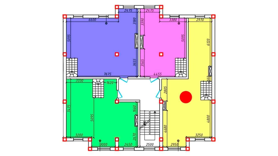 2-xonali xonadon 74.8 m²  6/6 qavat