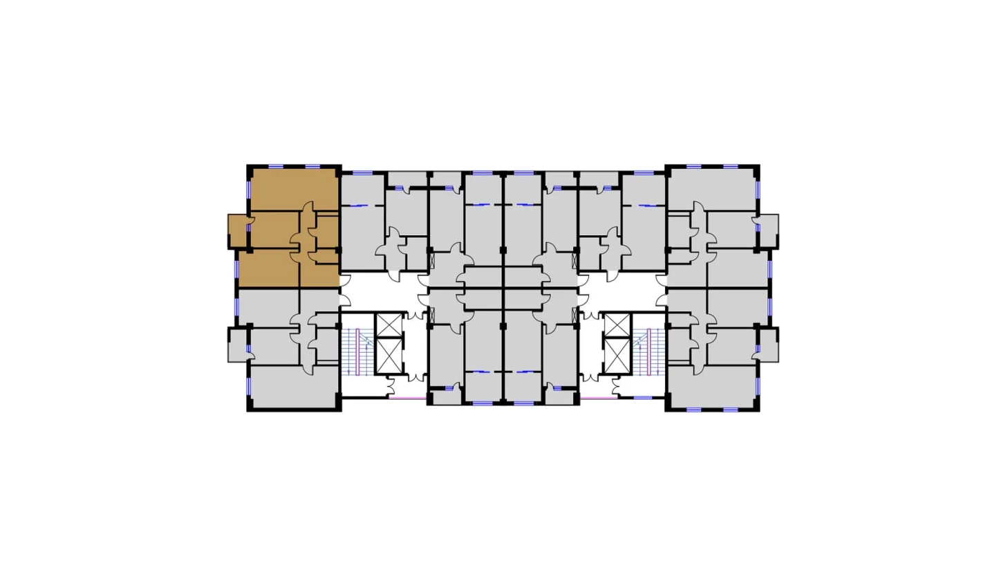 2-xonali xonadon 74.75 m²  4/4 qavat