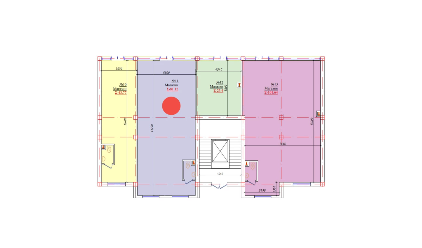 1-комнатная квартира 81.12 м²  1/1 этаж