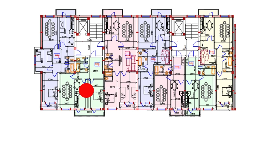 2-xonali xonadon 83.8 m²  6/6 qavat