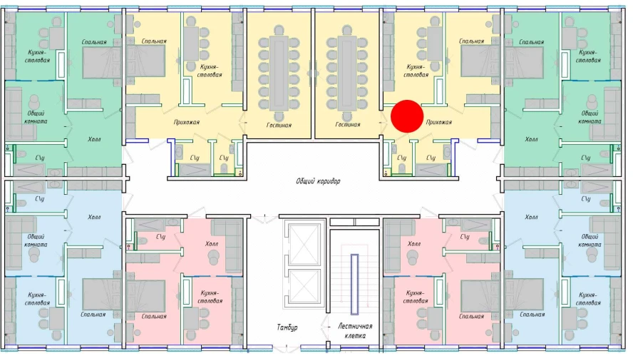 2-комнатная квартира 68.56 м²  1/1 этаж