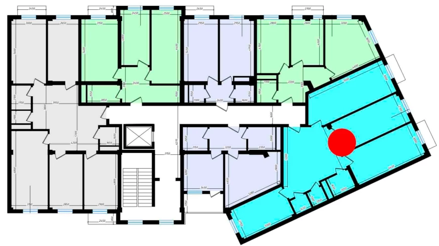 3-комнатная квартира 109.2 м²  6/6 этаж