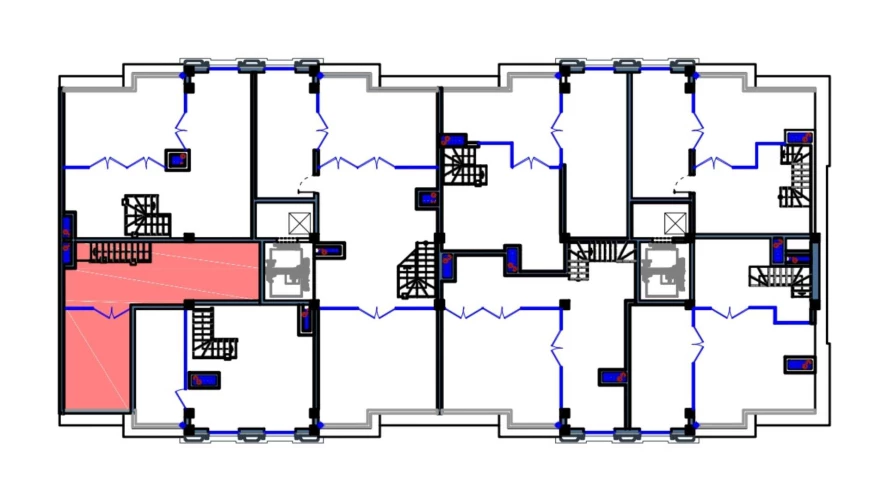 1-xonali xonadon 45.5 m²  9/9 qavat