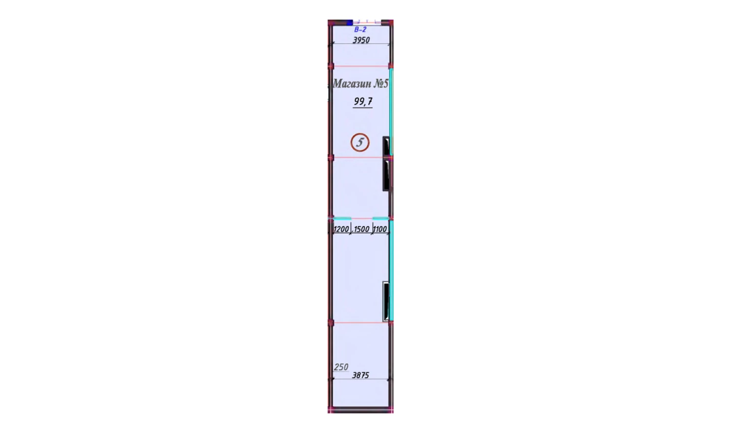 1-комнатная квартира 105.16 м²  1/1 этаж