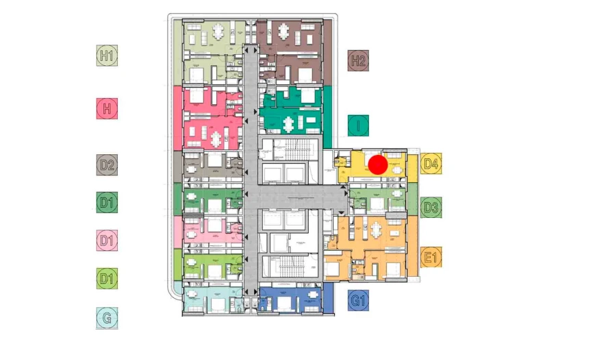 1-комнатная квартира 42.03 м²  5/5 этаж