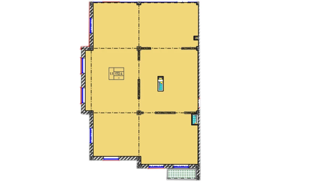 1-комнатная квартира 172.4 м²  1/1 этаж