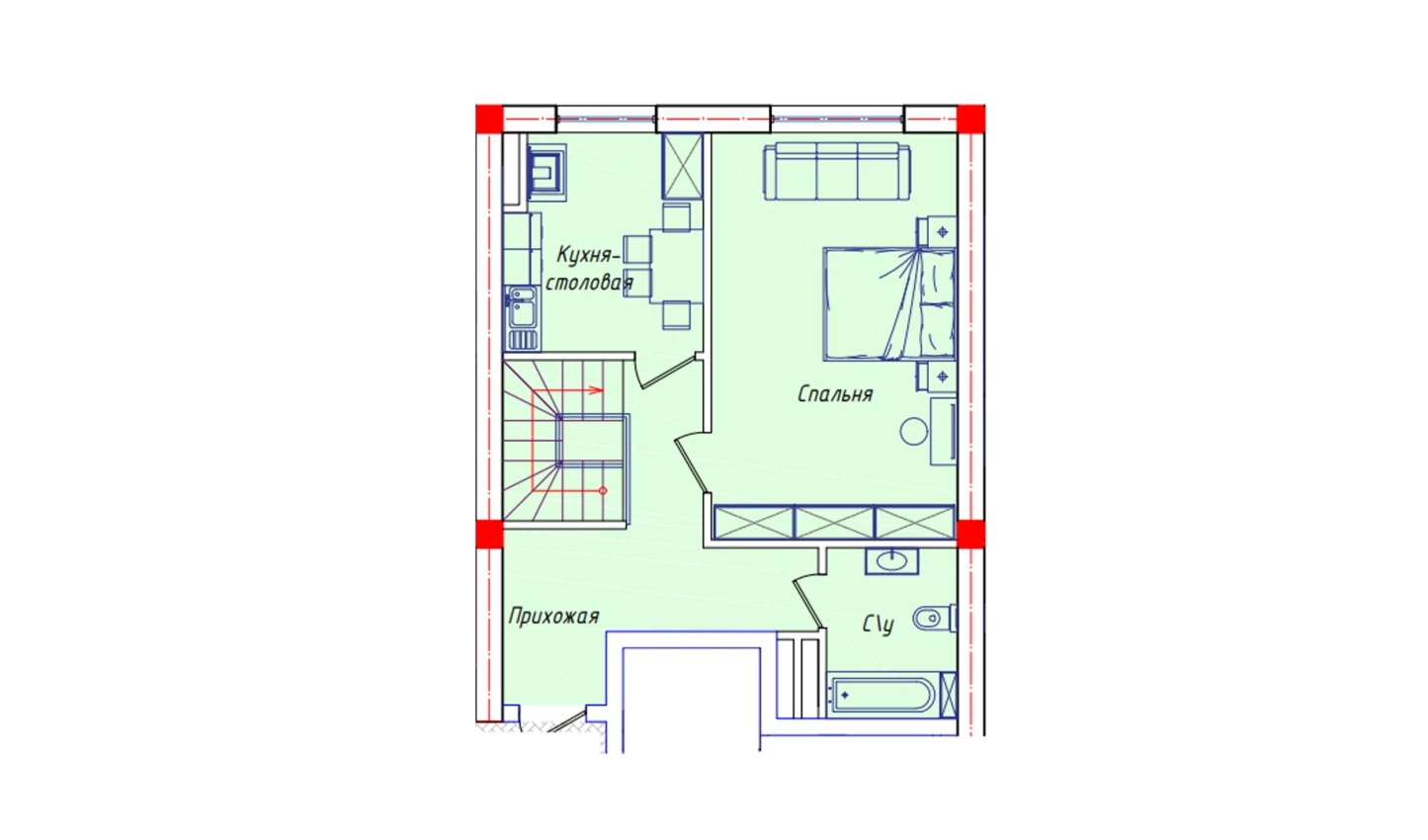 3-комнатная квартира 111.6 м²  1/1 этаж