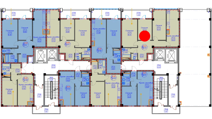 3-комнатная квартира 93.55 м²  1/1 этаж