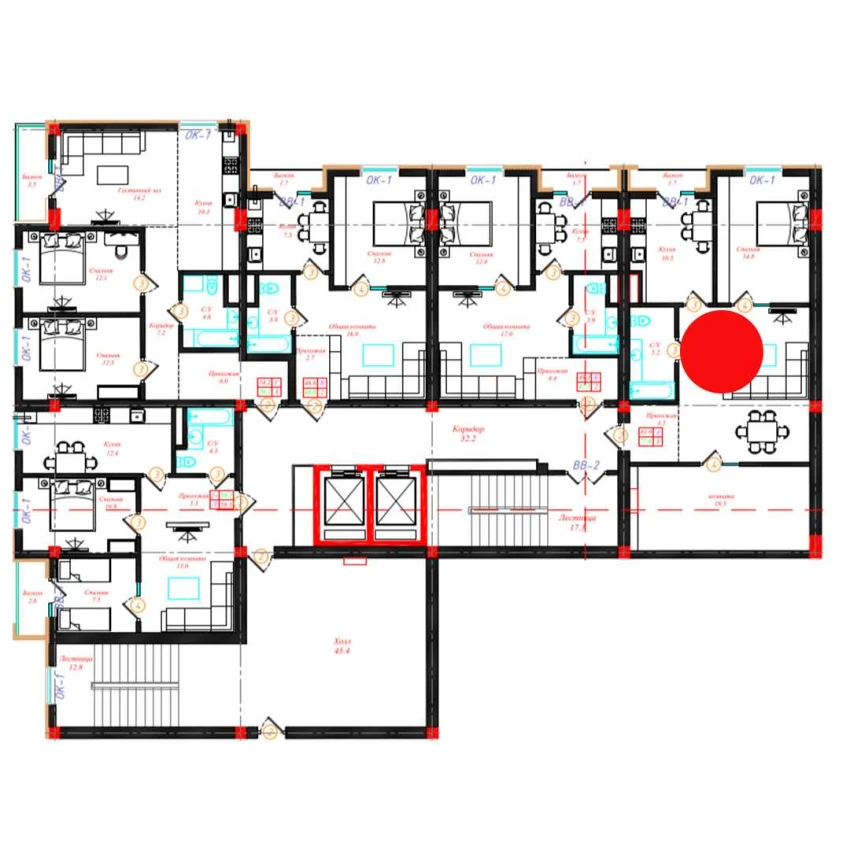 3-xonali xonadon 81 m²  3/10 qavat | CHINARA PARK Turar-joy majmuasi