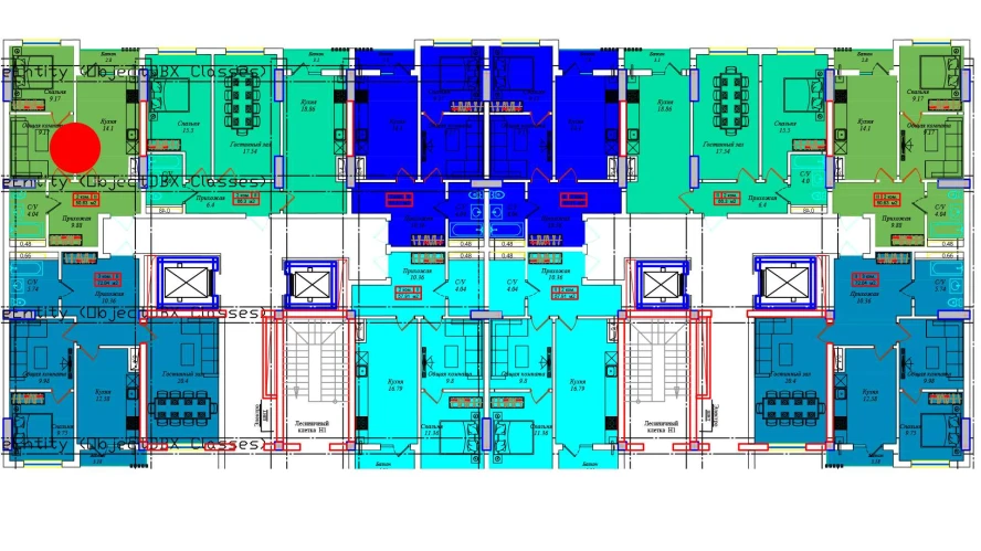 1-комнатная квартира 49.6 м²  4/4 этаж