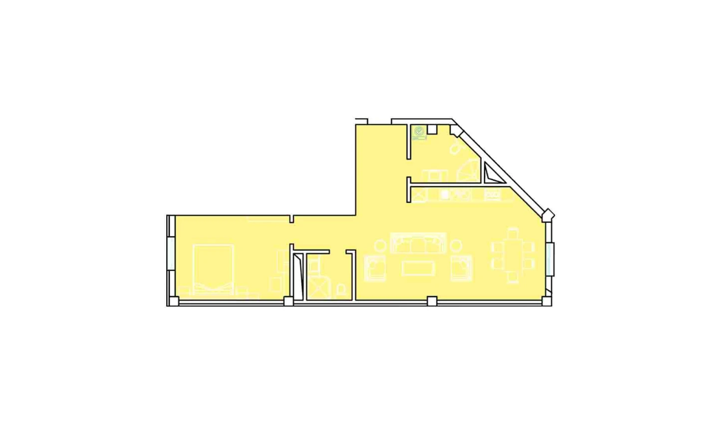 2-xonali xonadon 79 m²  1/1 qavat