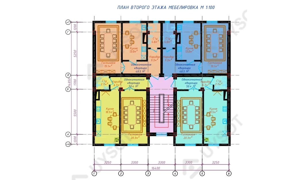 1-комнатная квартира 48.5 м²  2/2 этаж