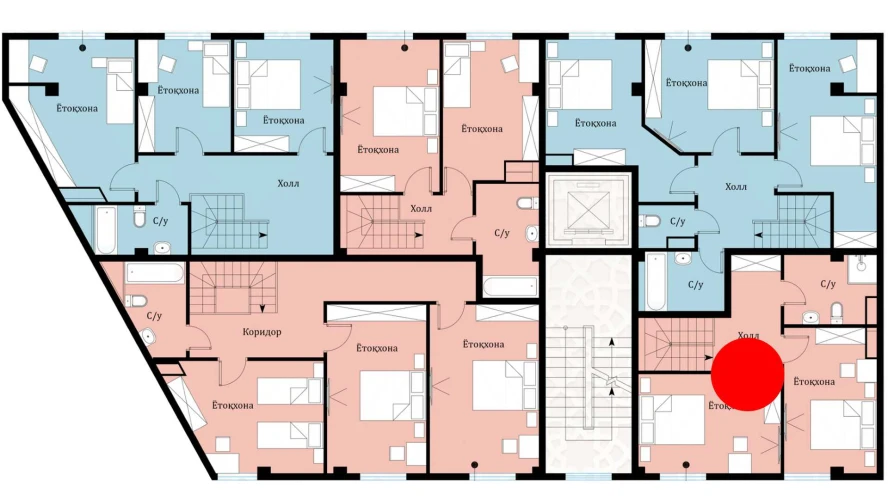 3-комнатная квартира 42.56 м²  7/7 этаж