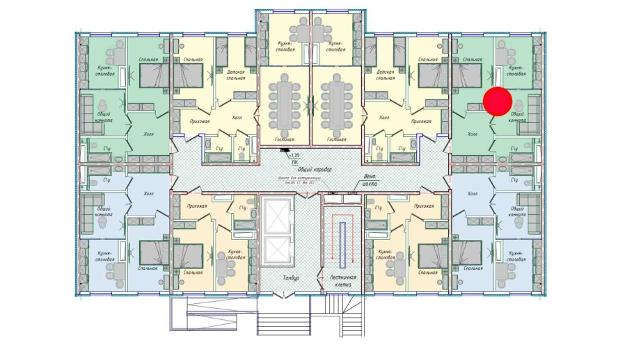 2-комнатная квартира 50.7 м²  1/1 этаж