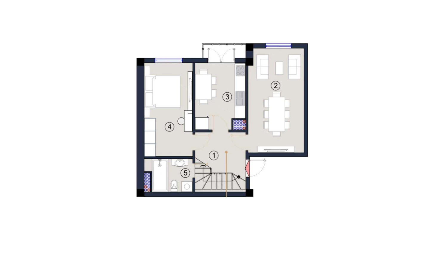 2-комнатная квартира 57.5 м²  9/9 этаж