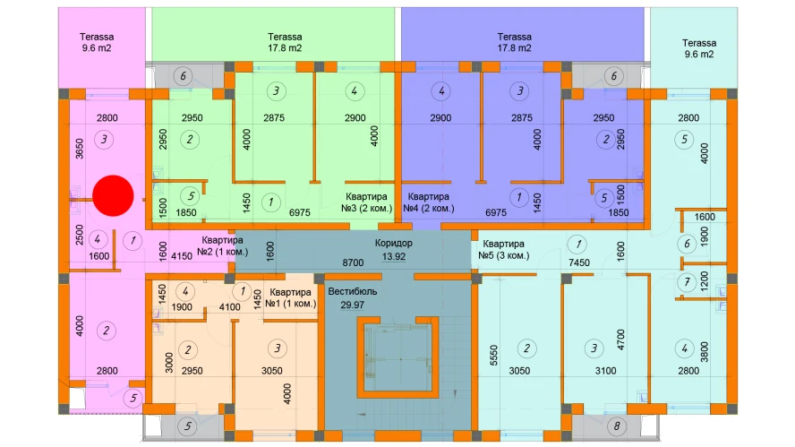 1-xonali xonadon 35.85 m²  2/2 qavat