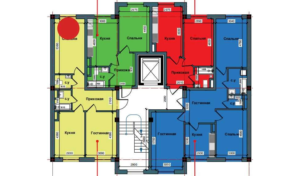 2-xonali xonadon 59.5 m²  1/1 qavat