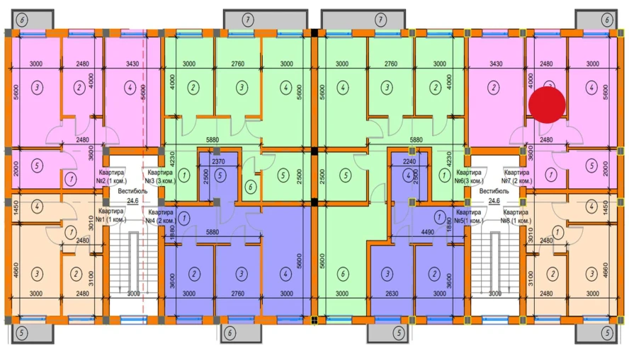 2-xonali xonadon 60.85 m²  2/2 qavat