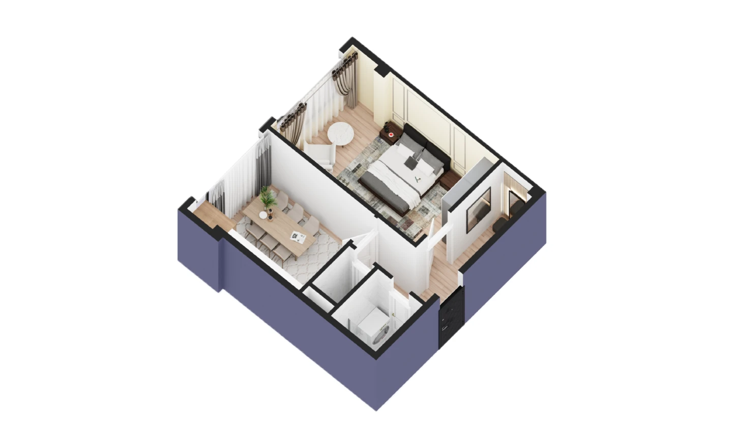 1-комнатная квартира 48.8 м²  7/7 этаж