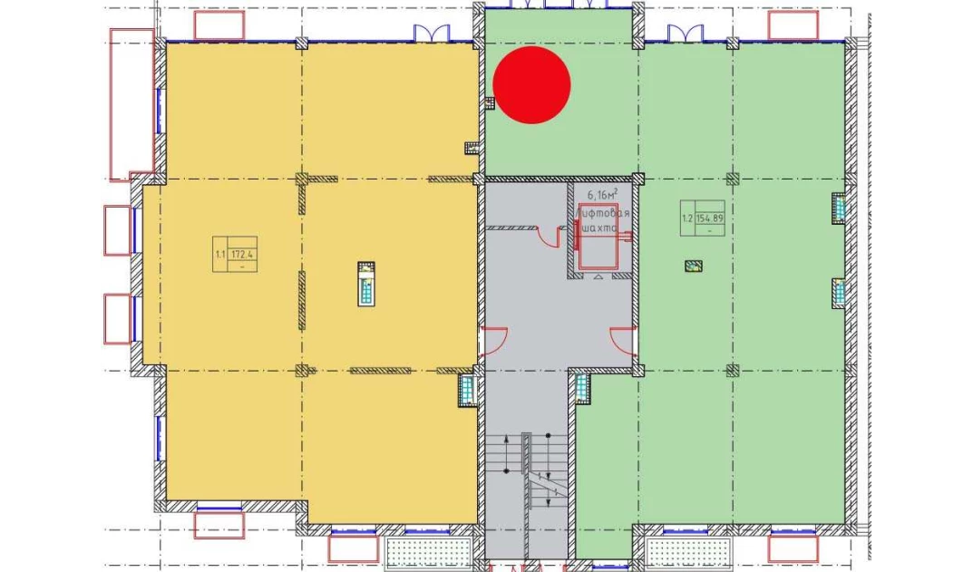 1-комнатная квартира 154.89 м²  1/1 этаж