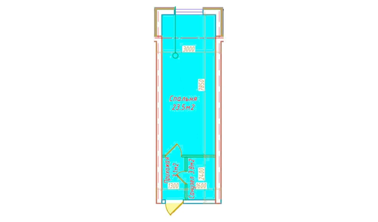 1-комнатная квартира 30.4 м²  5/5 этаж