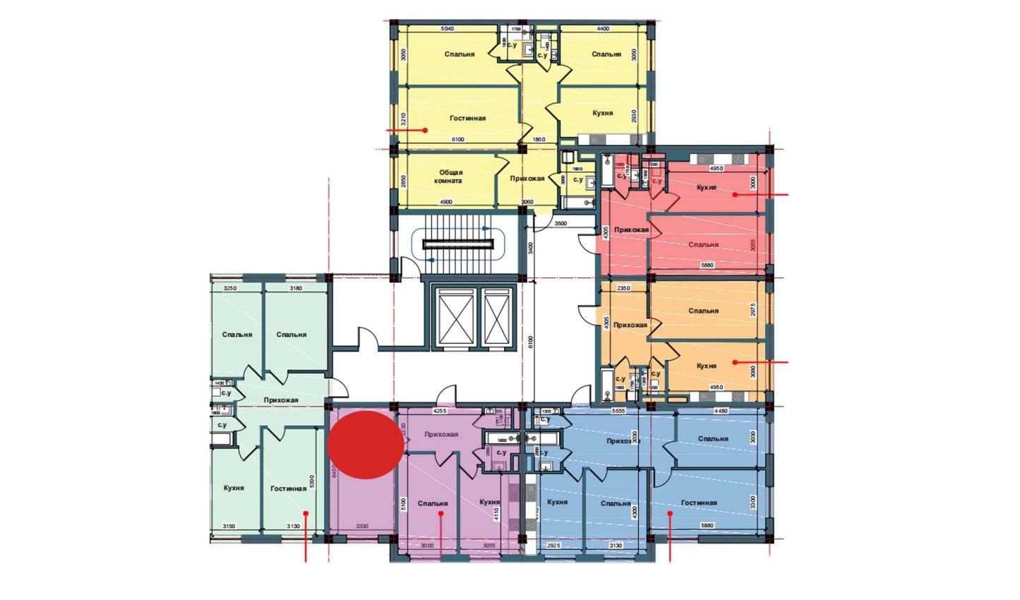 2-xonali xonadon 68.1 m²  2/2 qavat