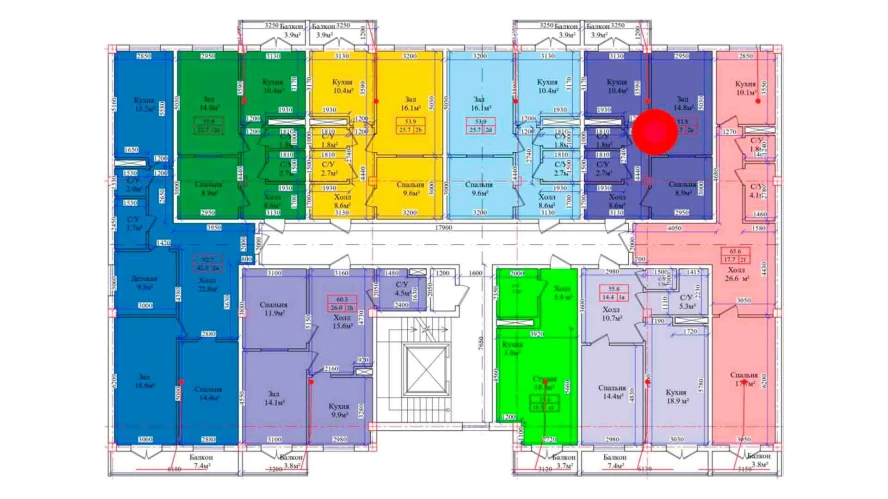 2-комнатная квартира 51.8 м²  8/8 этаж