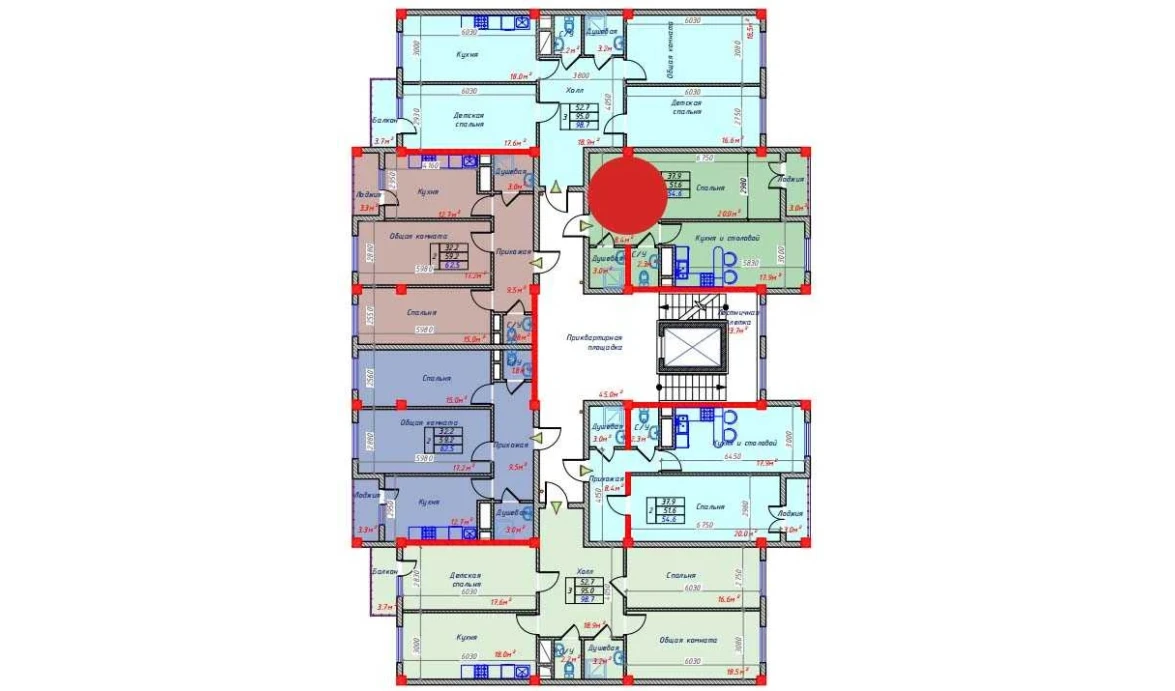 2-комнатная квартира 54.6 м²  5/5 этаж