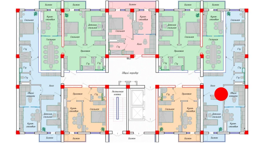 3-комнатная квартира 76.7 м²  9/9 этаж