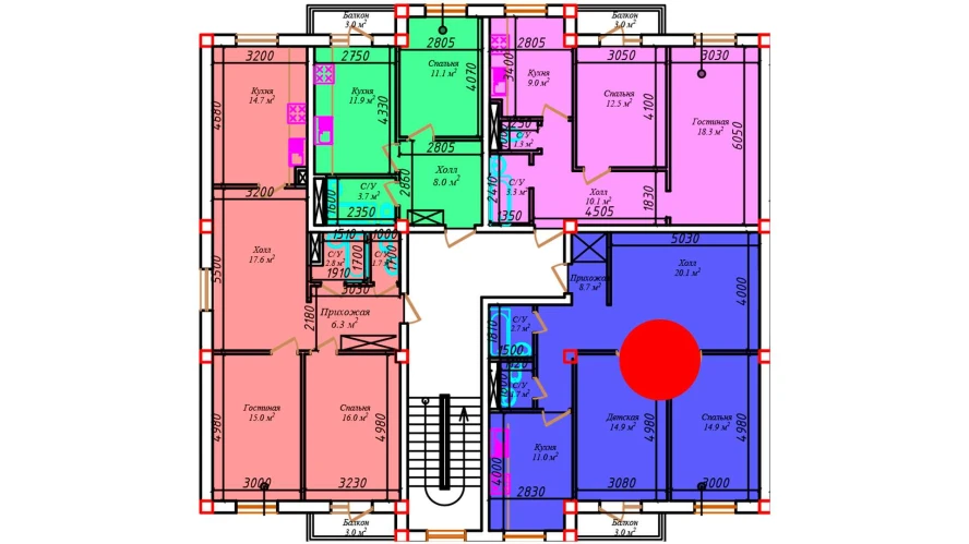 2-комнатная квартира 78.3 м²  2/2 этаж