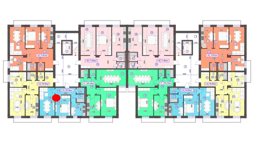 2-комнатная квартира 50.96 м²  0/0 этаж