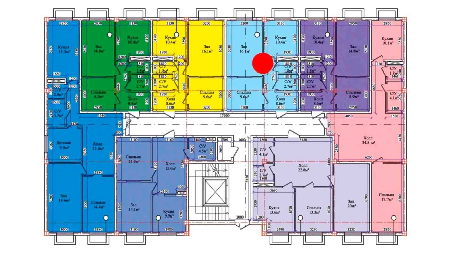 2-комнатная квартира 51.5 м²  1/1 этаж