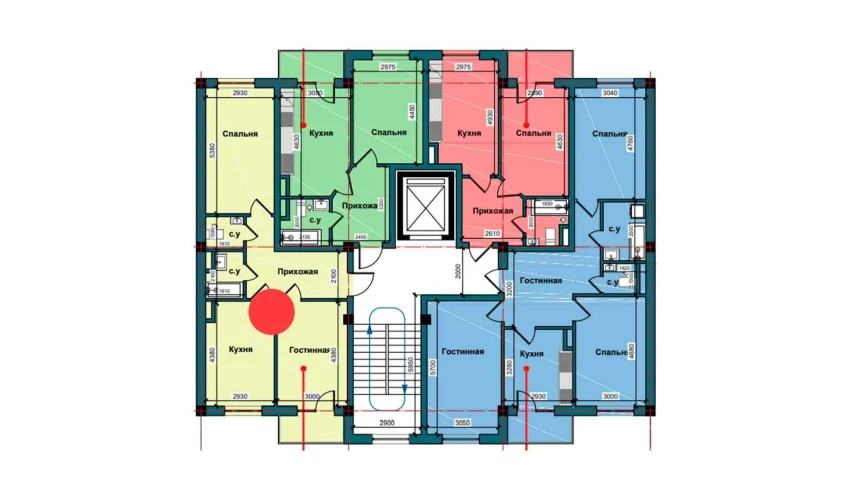 2-xonali xonadon 63.8 m²  8/9 qavat | NUR BARAKA Turar-joy majmuasi