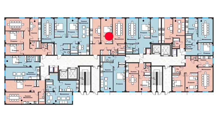 2-комнатная квартира 70.76 м²  1/1 этаж